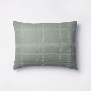 King Waffle Matelasse Textured Cotton Quilt Sham - Teal - Studio McGee